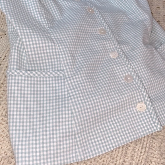 Vintage Lizsport button down gingham top with pockets size 6 - Picture 4 of 7